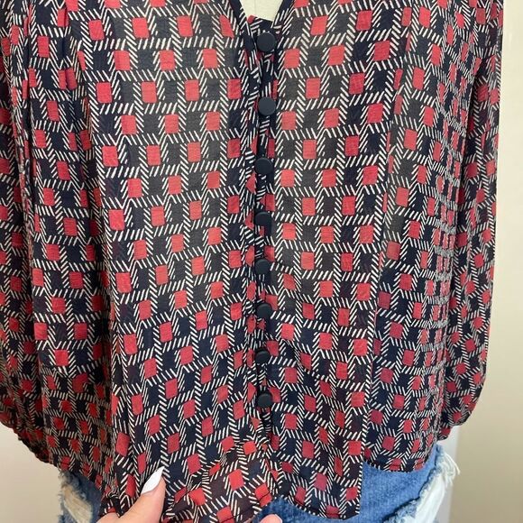 OU Chiffon L/S Sheer Top - Picture 6 of 13